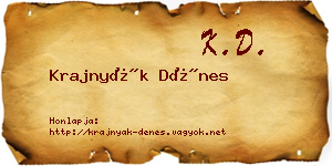 Krajnyák Dénes névjegykártya